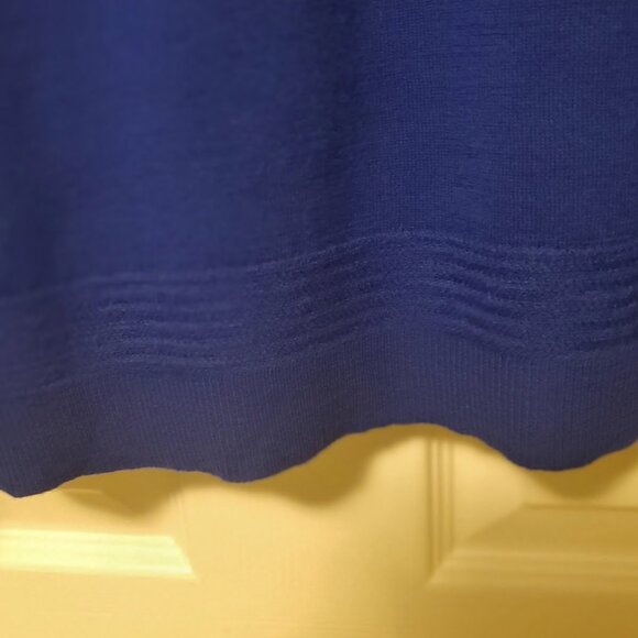 Max Studio Women's 100% Extra Fine Merino Wool Blue Pullover Sweater Size L-XL - Picture 3 of 11